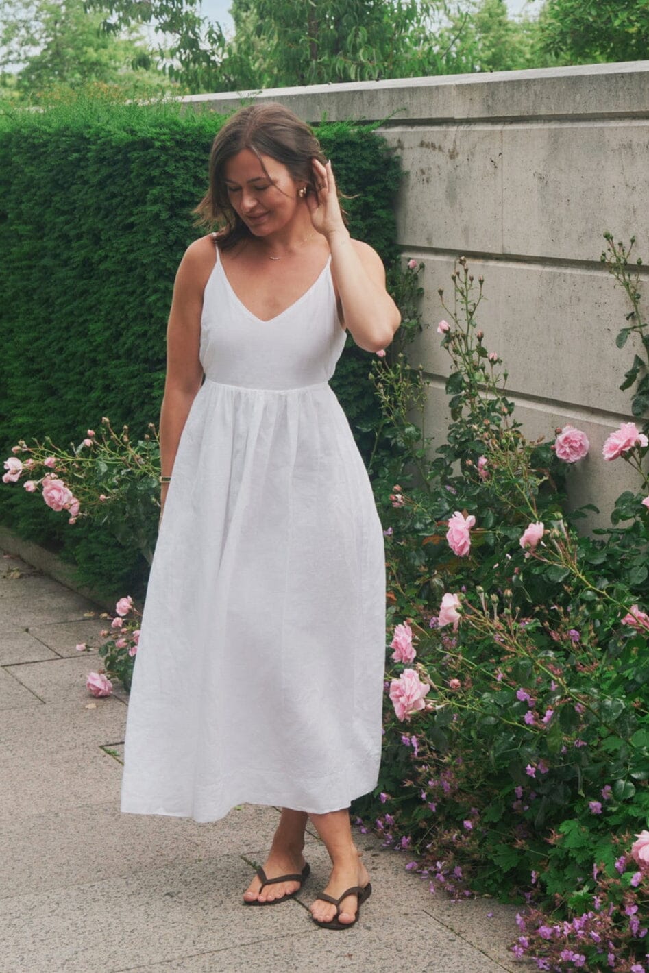 Neo Noir - Savani Long Linen Dress 165480 - 120 - White Kjoler