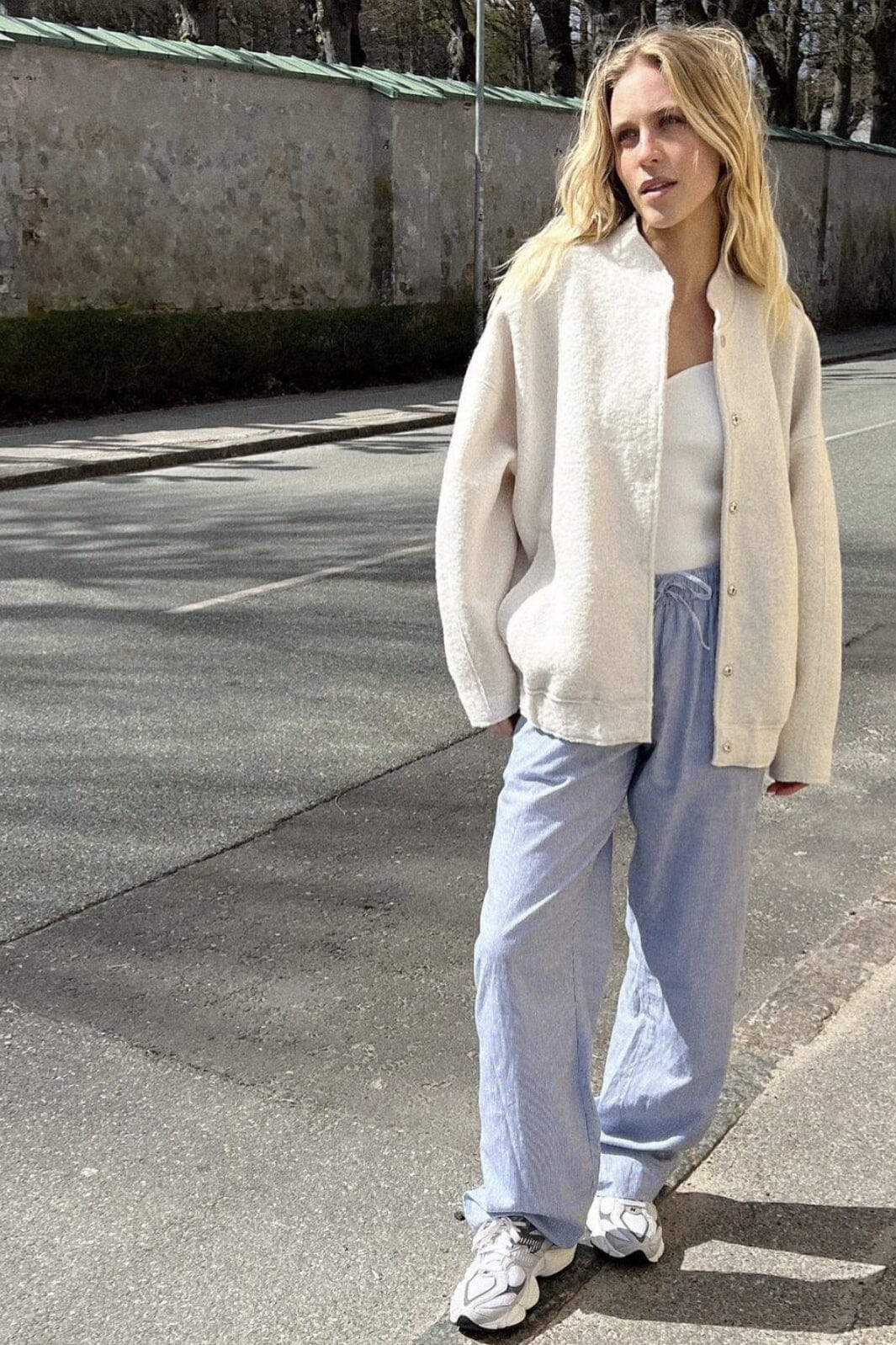 Neo Noir - Sonar Mini Stripe Pants - Blue Bukser