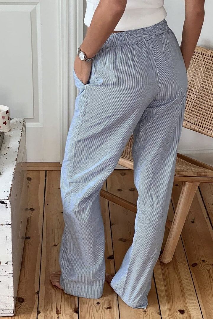 Neo Noir - Sonar Mini Stripe Pants - Blue Bukser