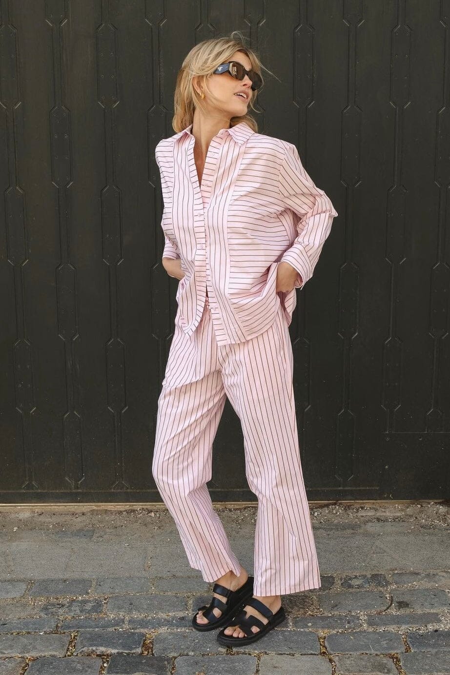 Neo Noir - Sonar Multi Stripe Pants - Light Pink Bukser