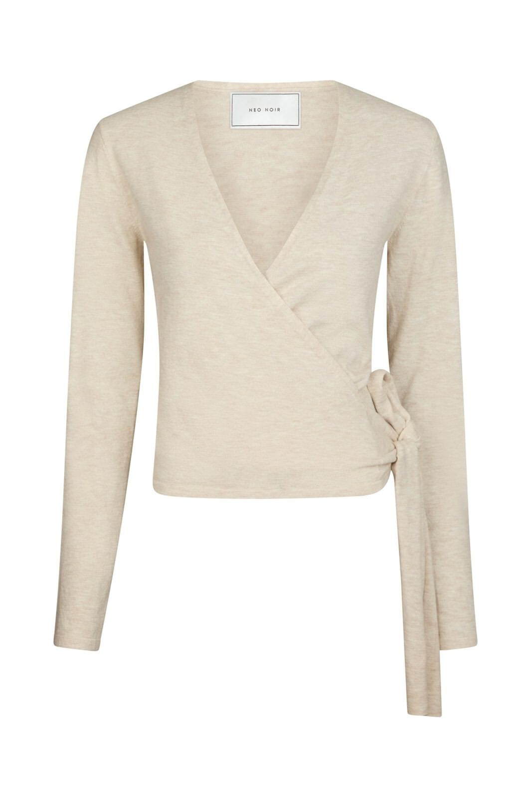 Neo Noir - Tilfa Knit Wrap Blouse 166313 - 213 - Sand