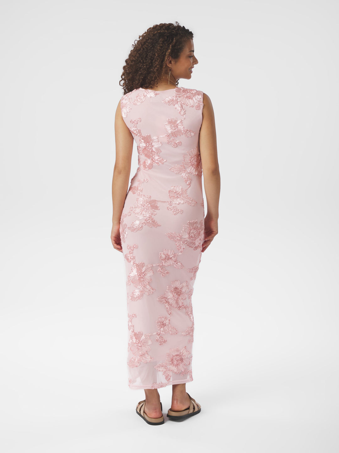 Neo Noir - Tiranna Big Flower Mesh Dress 166824 - 754 - Light Pink Kjoler