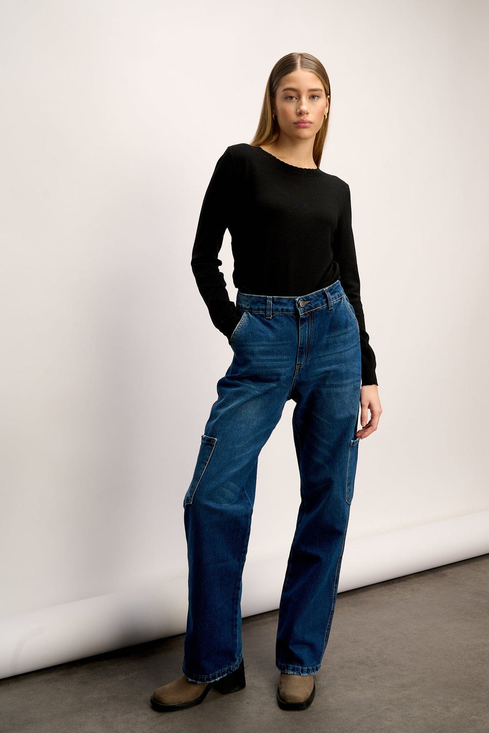 Noella - Ayla Knit Sweater - 004 Black Strikbluser