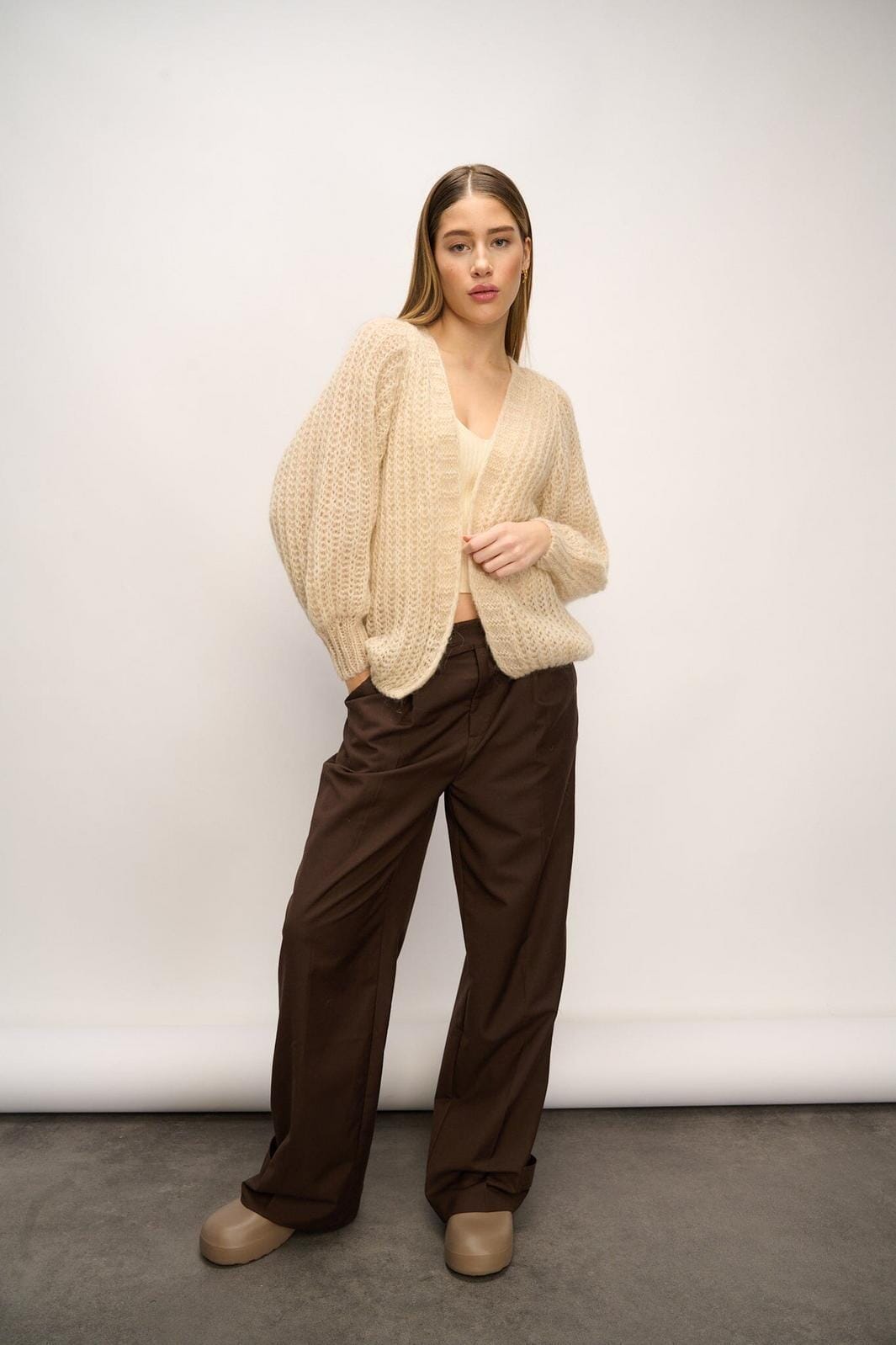 Noella - Joseph Cardigan Solid - 023 Beige Cardigans