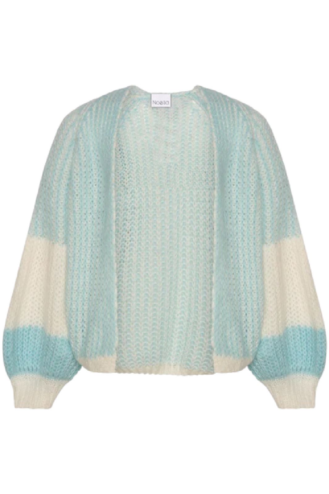 Noella - Liana Knit Cardigan - White/Lilac Blue Cardigans
