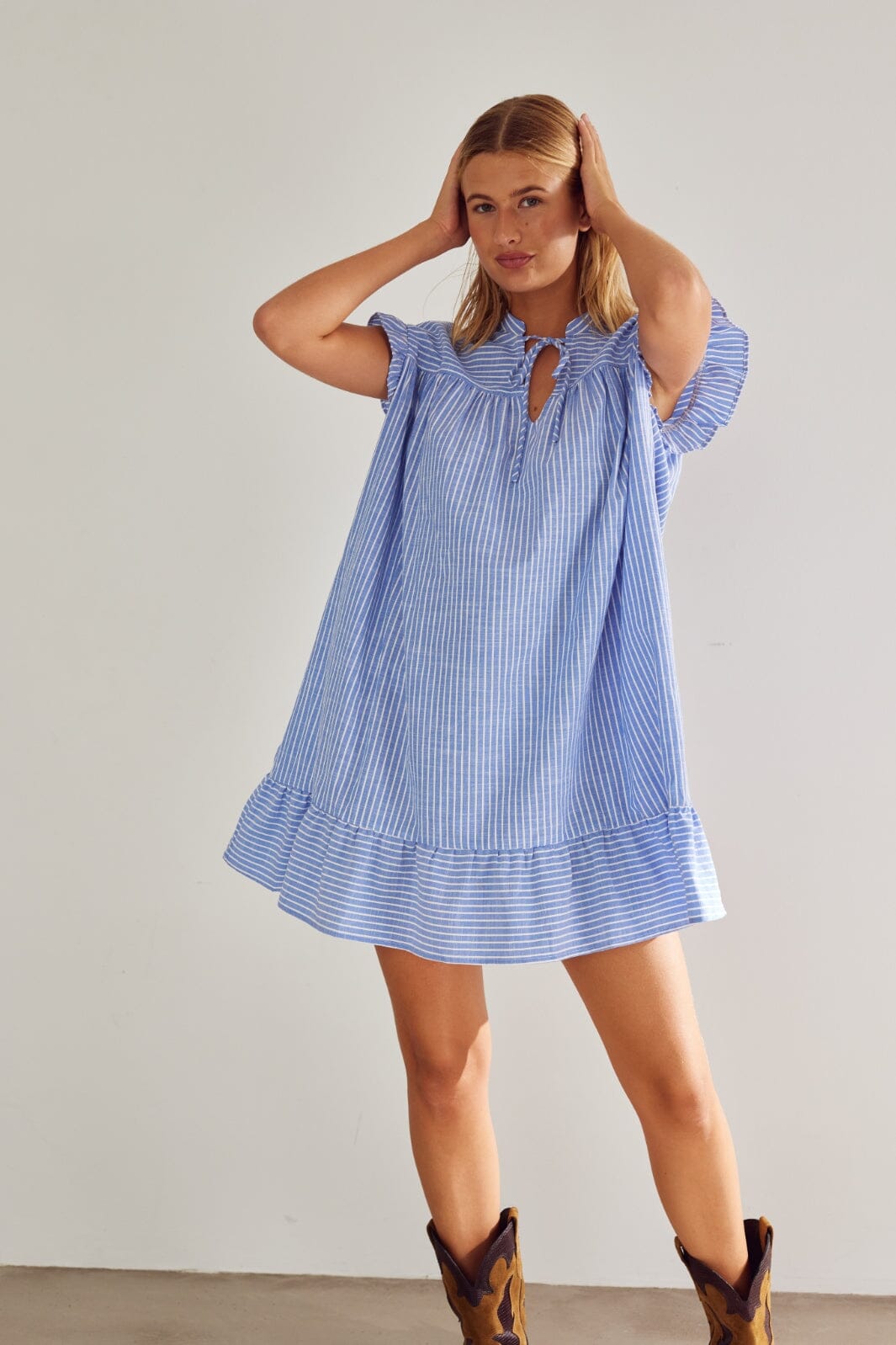 Noella - Linnea Dress 13470003 - 117 - Blue Stripe Kjoler