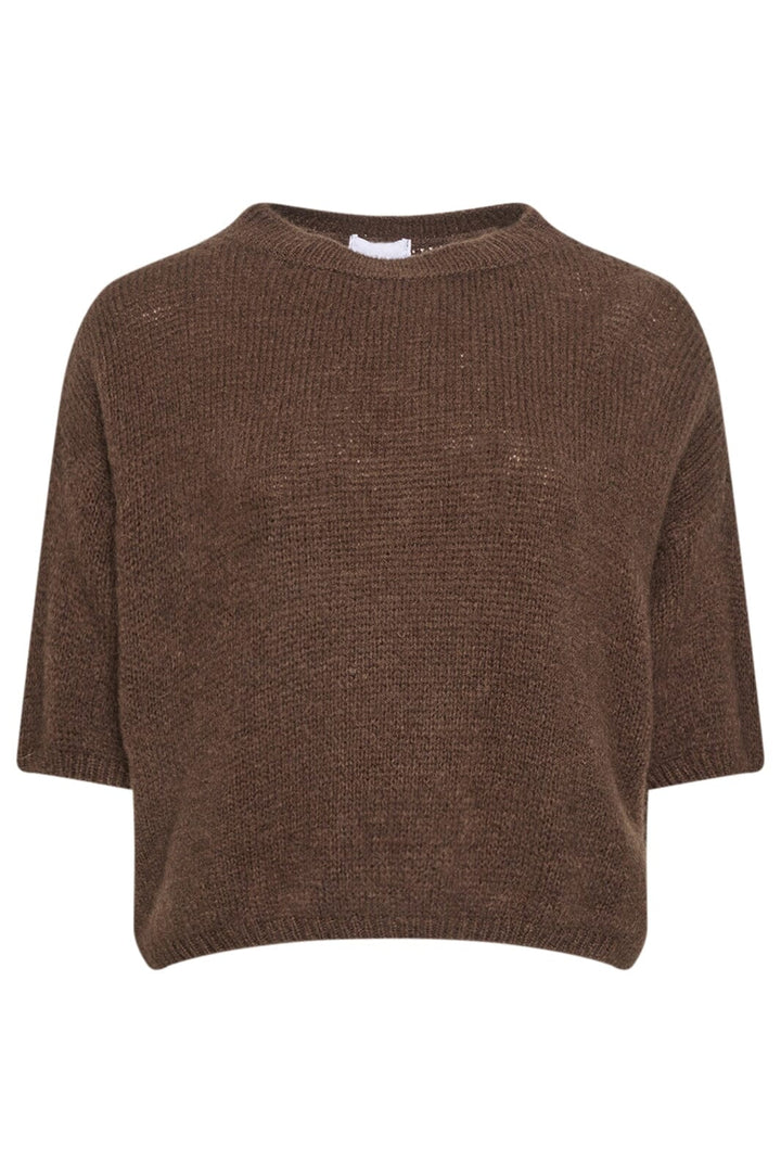 Noella - Mimi Knit Jumper - 548 Dark Brown Strikbluser