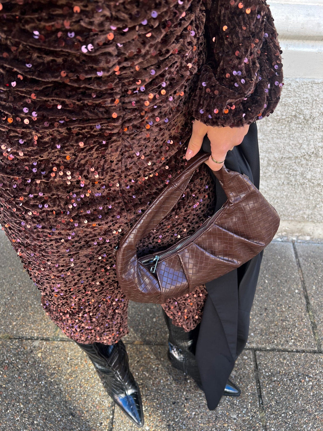 Noella - Teagan Lg Dress - 1021 Chocolate Brown Kjoler