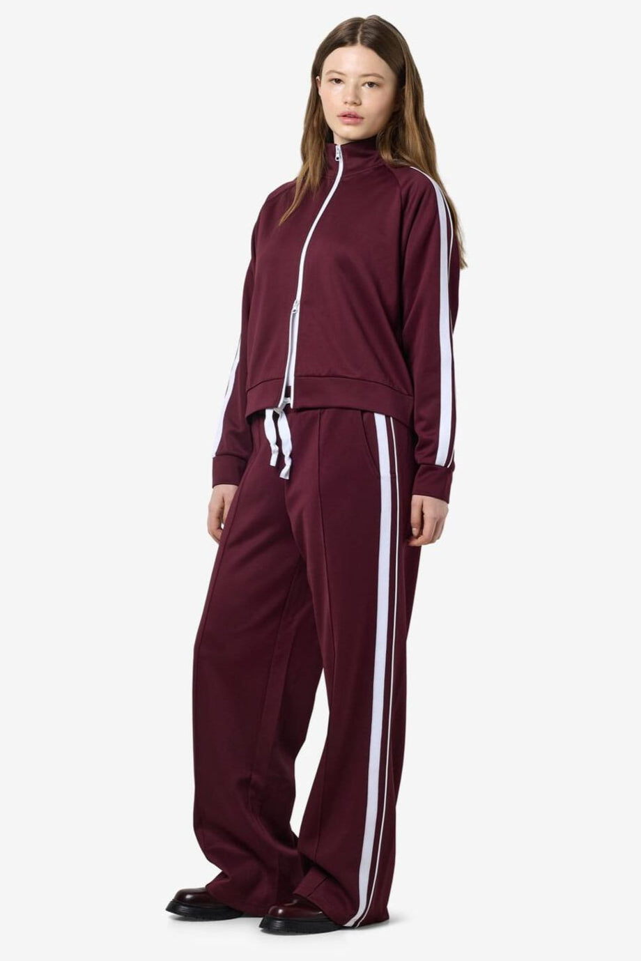 Noisy May - Nmjenna Nw Sporty Jogger - 4837291 Windsor Wine White Stripes