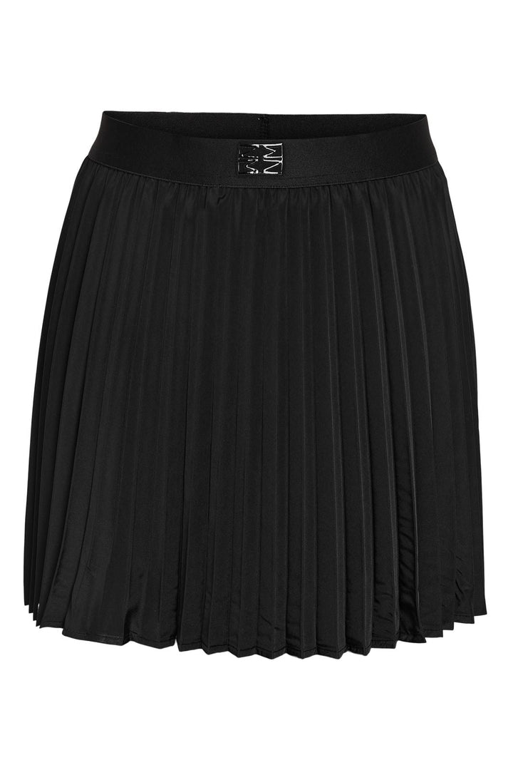 Noisy May - Nmpolly Pleated Skirt - 4816399 Black Elastic Waistband W. Rubber Print