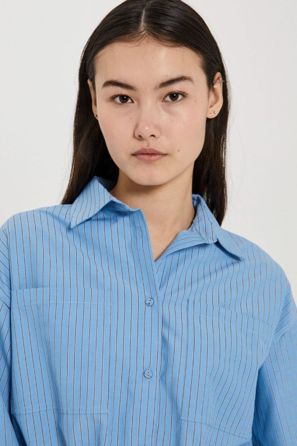 Norr - Travis Shirt - Clear Blue W. Stripes Skjorter