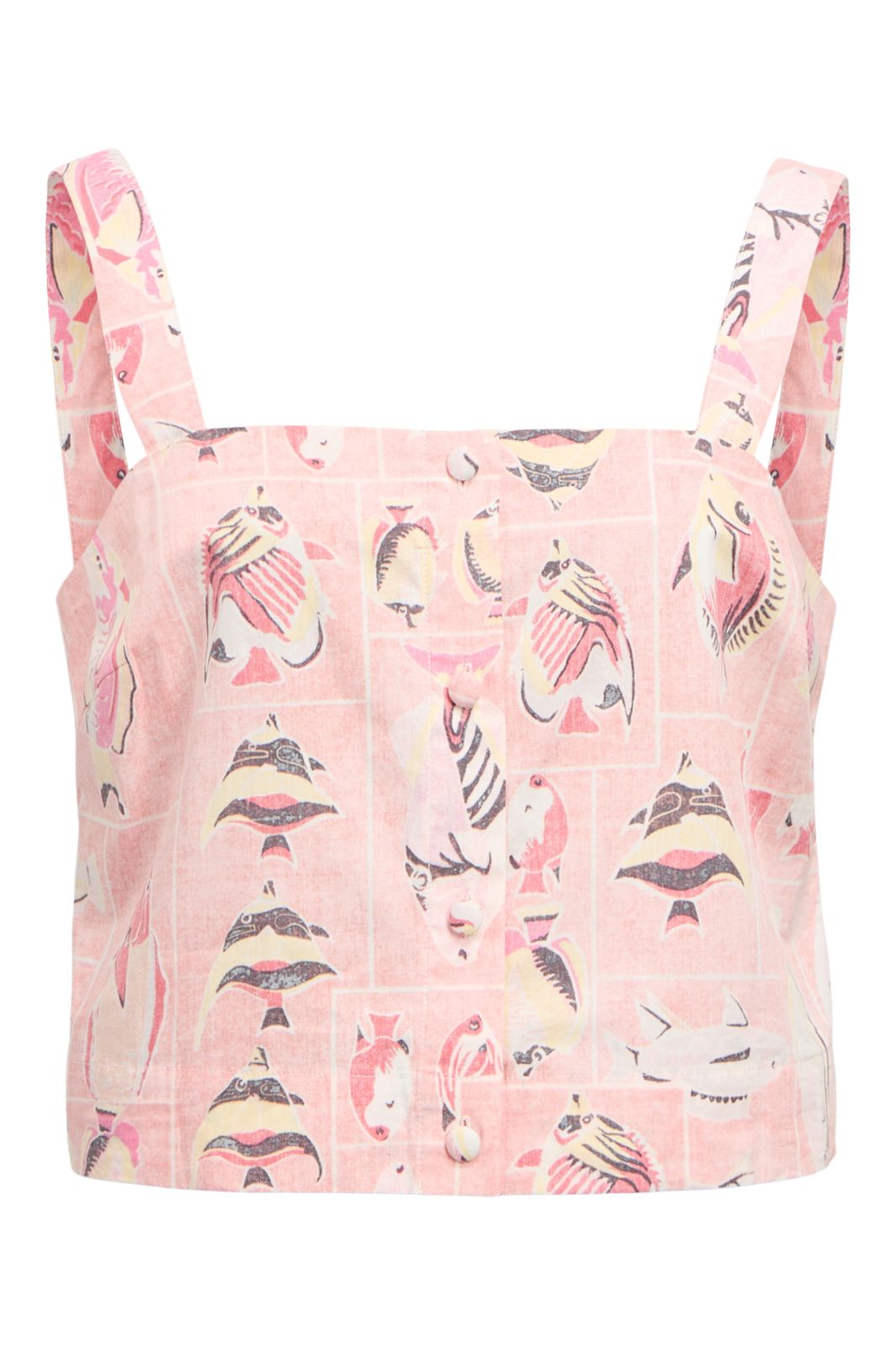 Object - Objaibizi Re Strap Top - 4821345 Pale Rosette Multi Color Fish Print