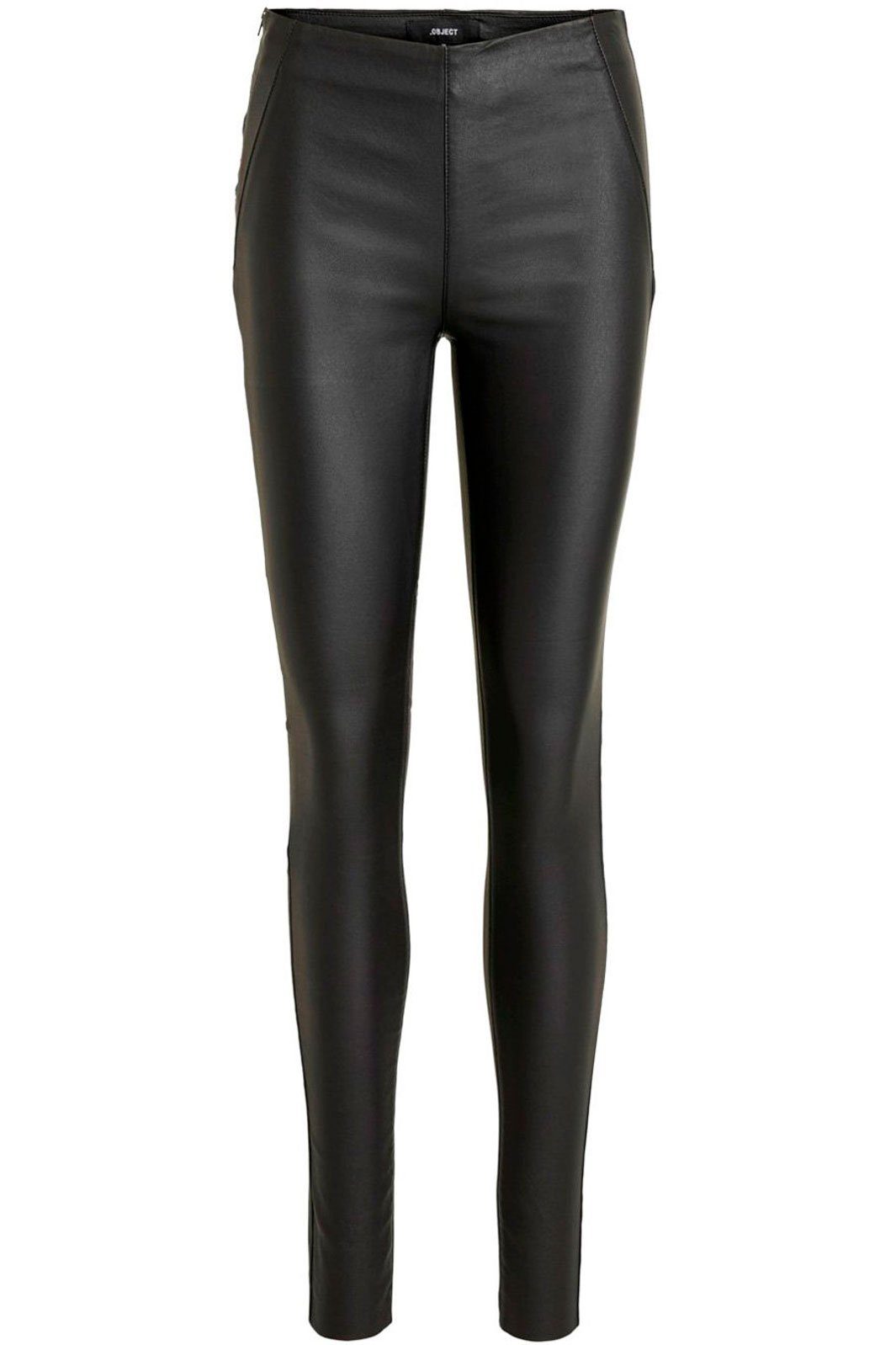 Object - ObjBelle Mw Coated Leggings - Black Bukser