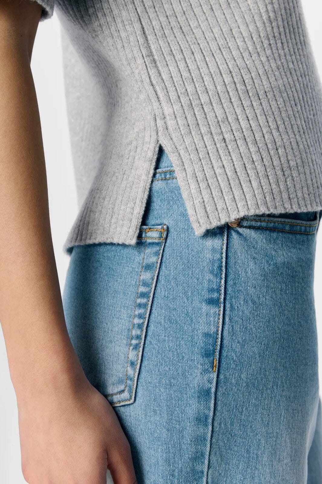 Object - Objelva 2/4 Re O-Neck Knit - 4788923 Light Grey Melange