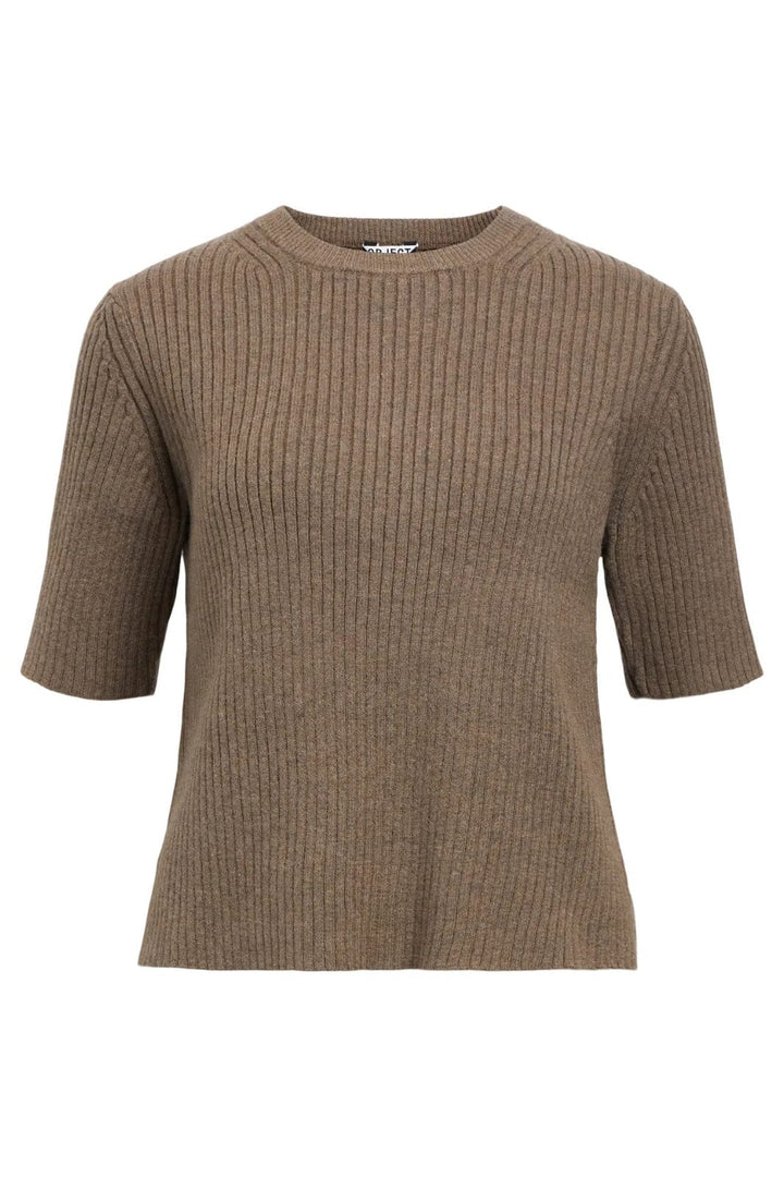 Object - Objelva 2/4 Re O-Neck Knit - 4872405 Morel Melange