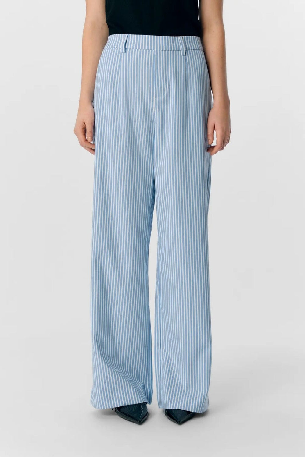 Object - Objlisa Wide Pant - 4810941 Cloud Dancer Cornflower Blue