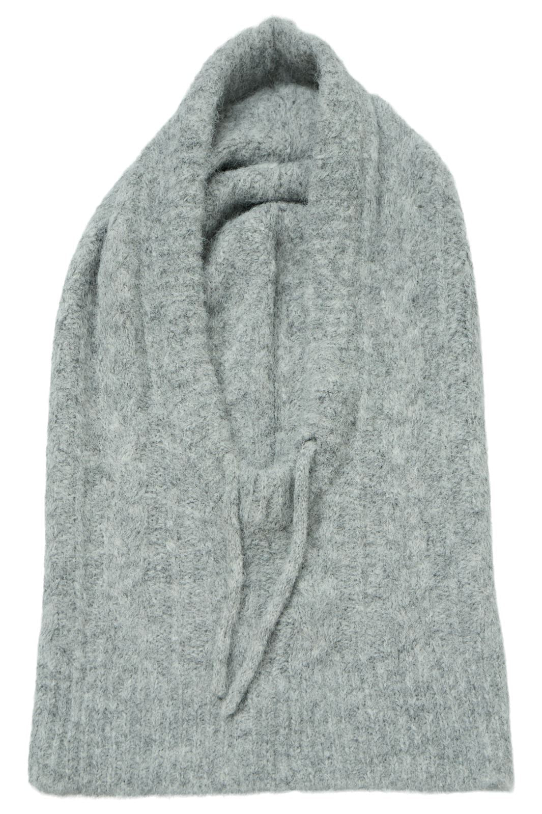 Object - Objmilu Cable Knit Balaclava - 4668596 Light Grey Melange Elefanthuer