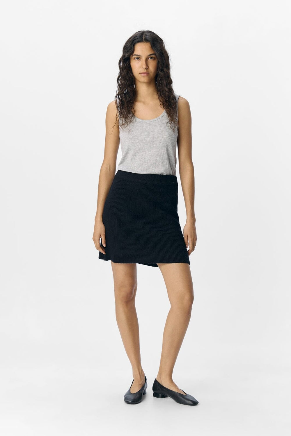 Object - Objviola Re Short Knit Skirt - 4803561 Black Nederdele