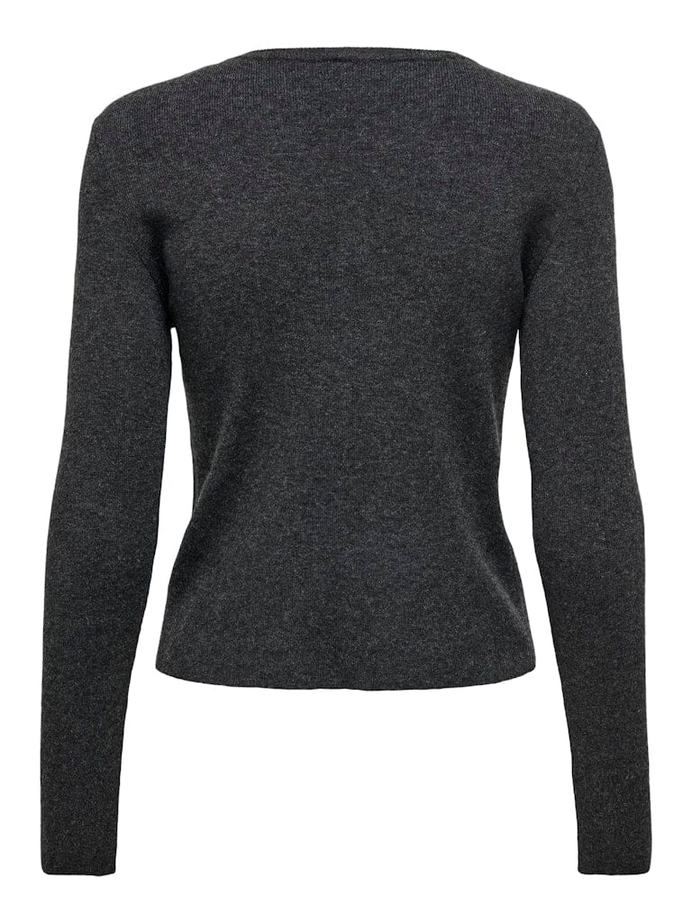 Only - Onlbillie Ls Fitted Cardigan Cc Knt - 4783188 Dark Grey Melange Cardigans