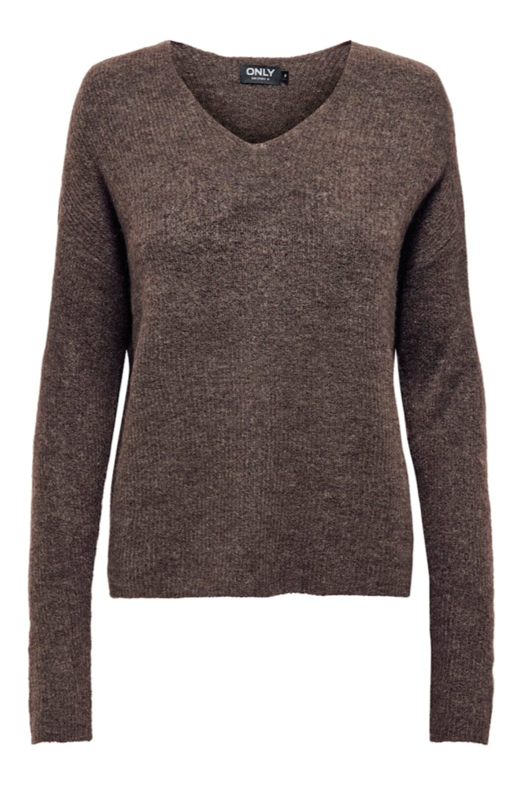 Only - Onlcamilla V-Neck L/S Pullover Knt - 4807844 Chocolate Martini Melange Strikbluser