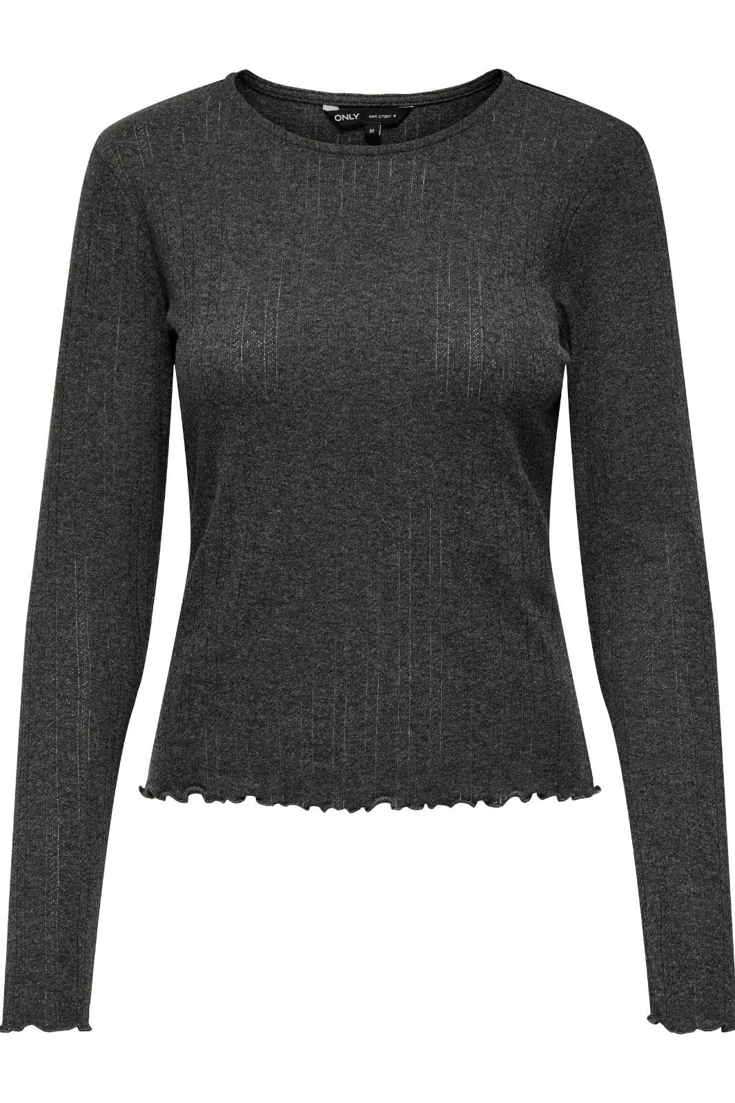 Only - Onlcarlotta L/S Top - 4238308 Dark Grey Melange Bluser