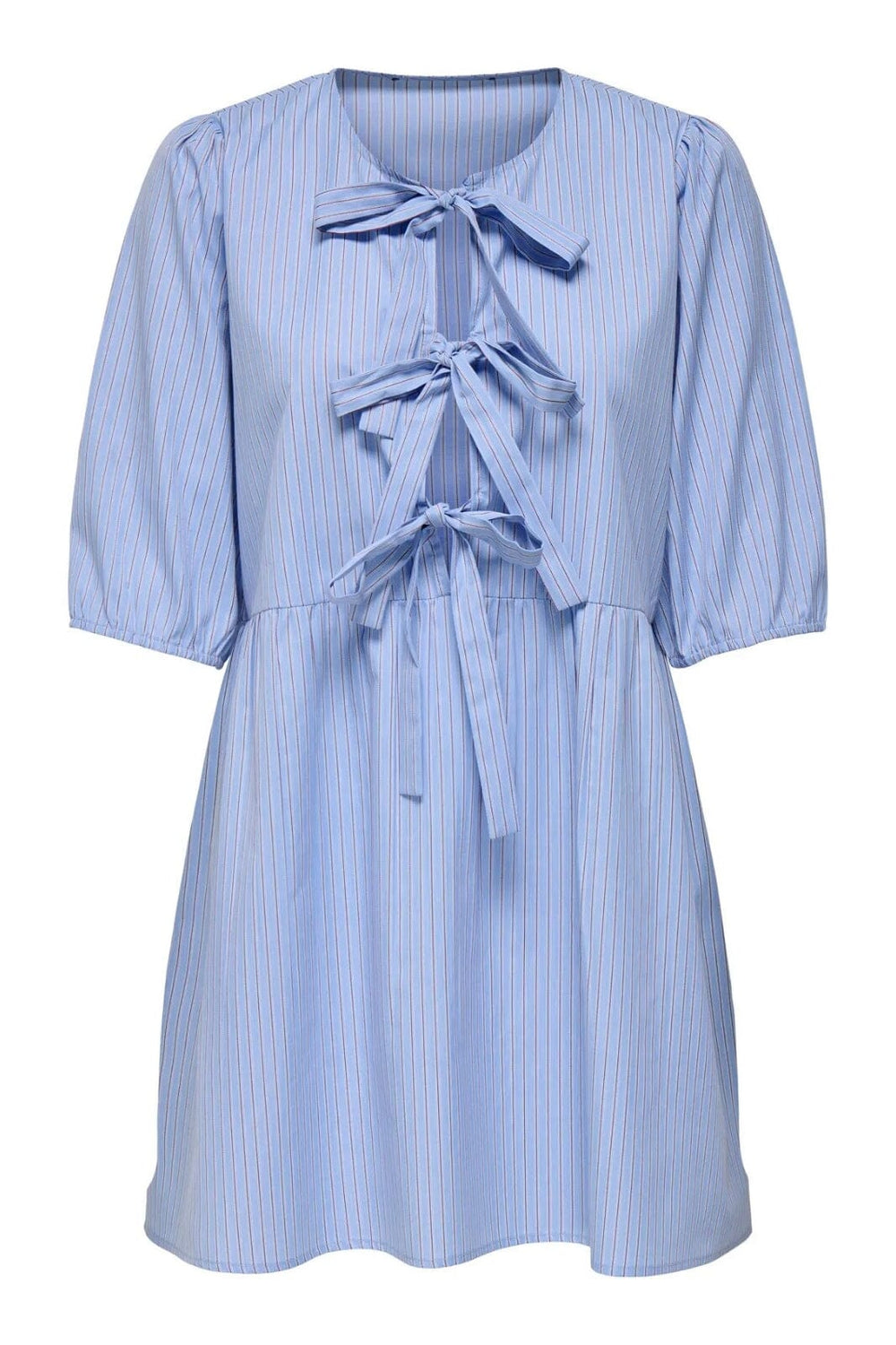 Only - Onlclara Tessa Life Ss Bow Dress - 4881783 Serenity W Bw+Ruby Wine