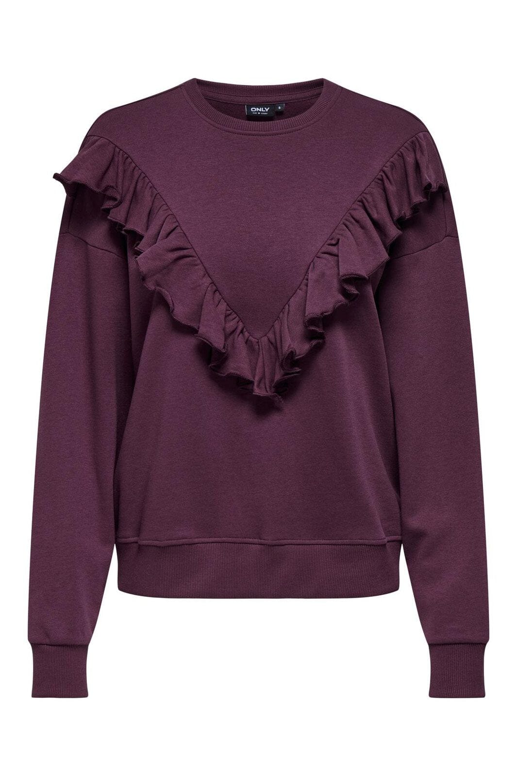 Only - Onlely L/S O-Neck Fringe Swt - 4868572 Mauve Wine