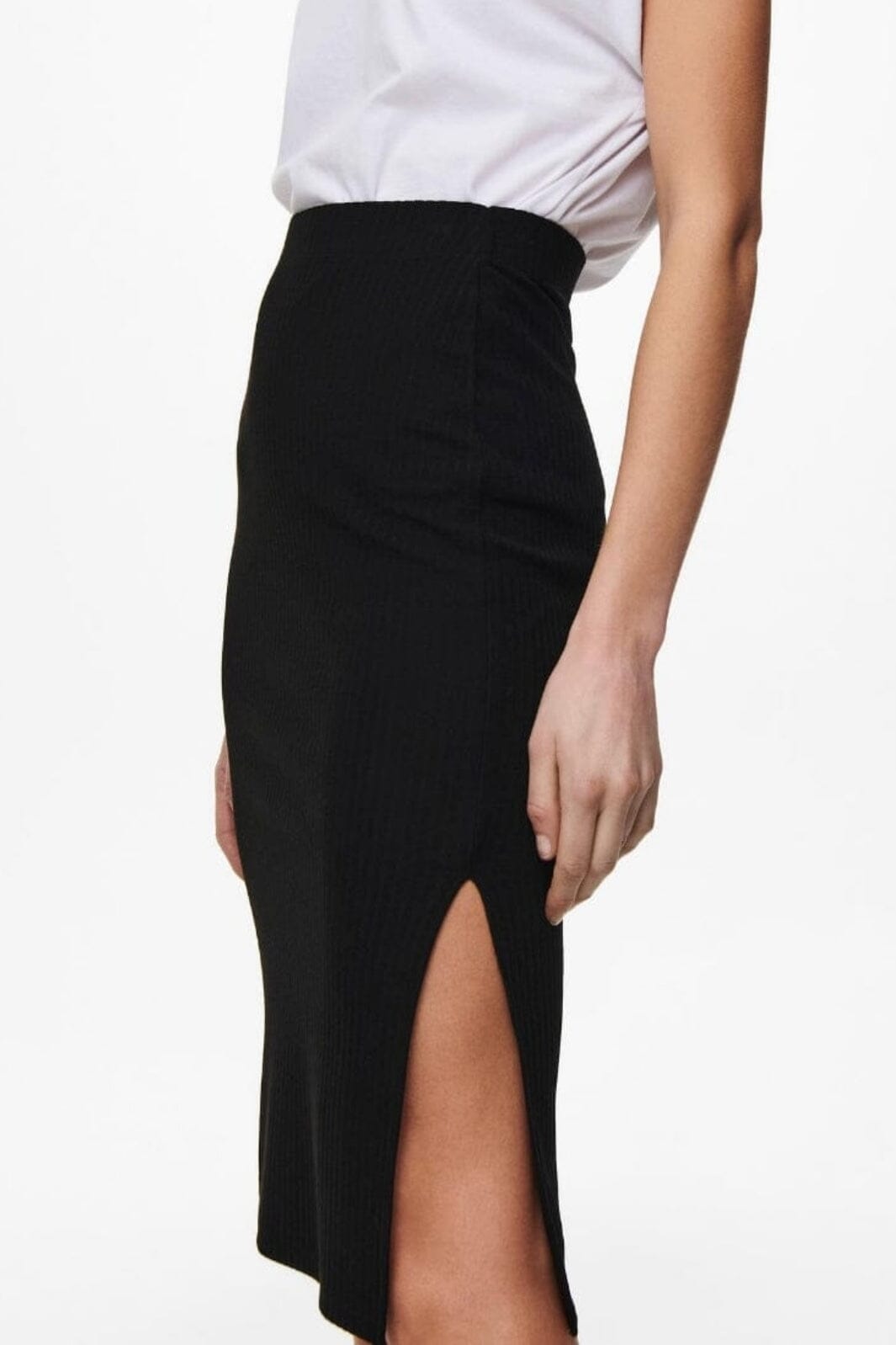 Only - Onlemma Slit Skirt - Black Nederdele