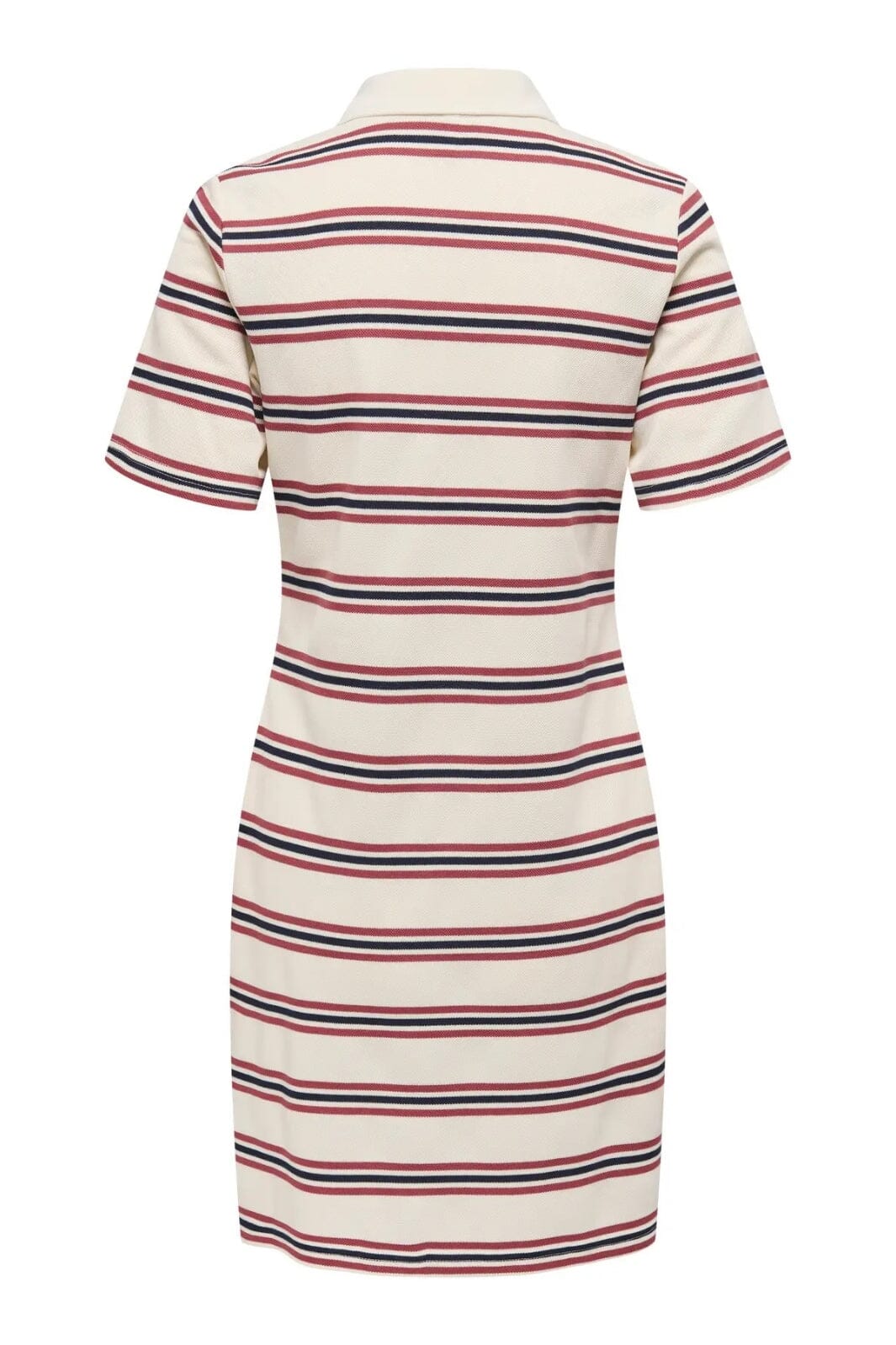 Only - Onlevie S/S Polo Dress 15357166 - 4848808 - Antique White Navy Blazer+Ruby Wine