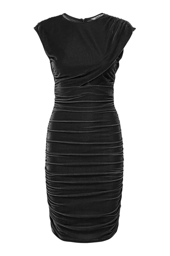 Only - Onlfermo Midi Velvet Dress - 4957744 Black Kjoler