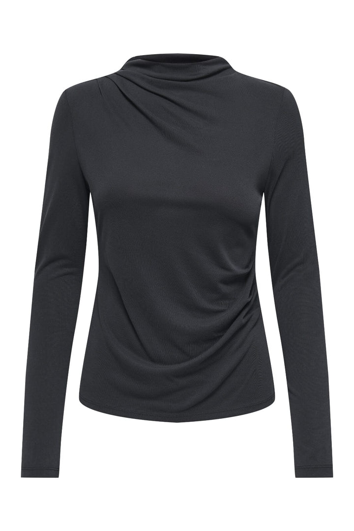 Only - Onlfree Life L/S Drape Top - 4841918 Black