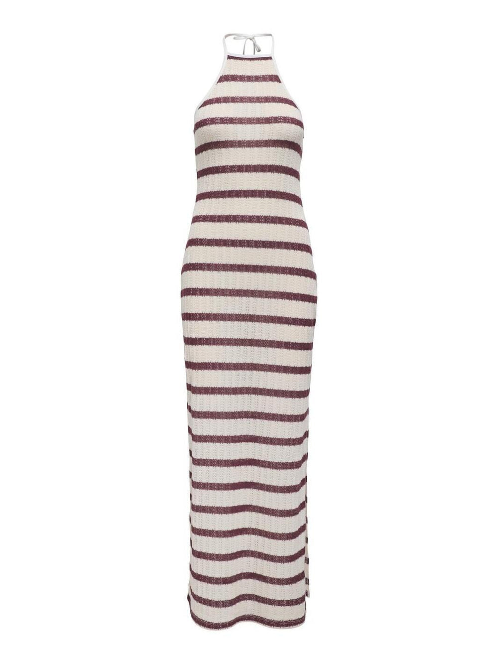 Only - Onlhalia Halterneck Long Dress Box - 4774274 Cloud Dancer Ruby Wine