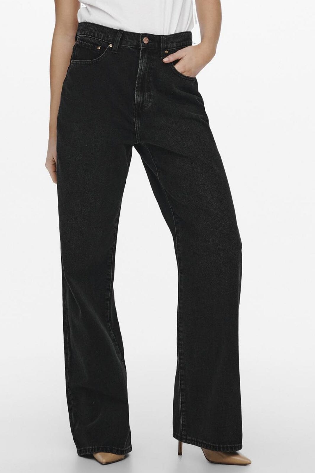Only - Onlhope Wide Rea129 - 3762074 Black Denim Jeans