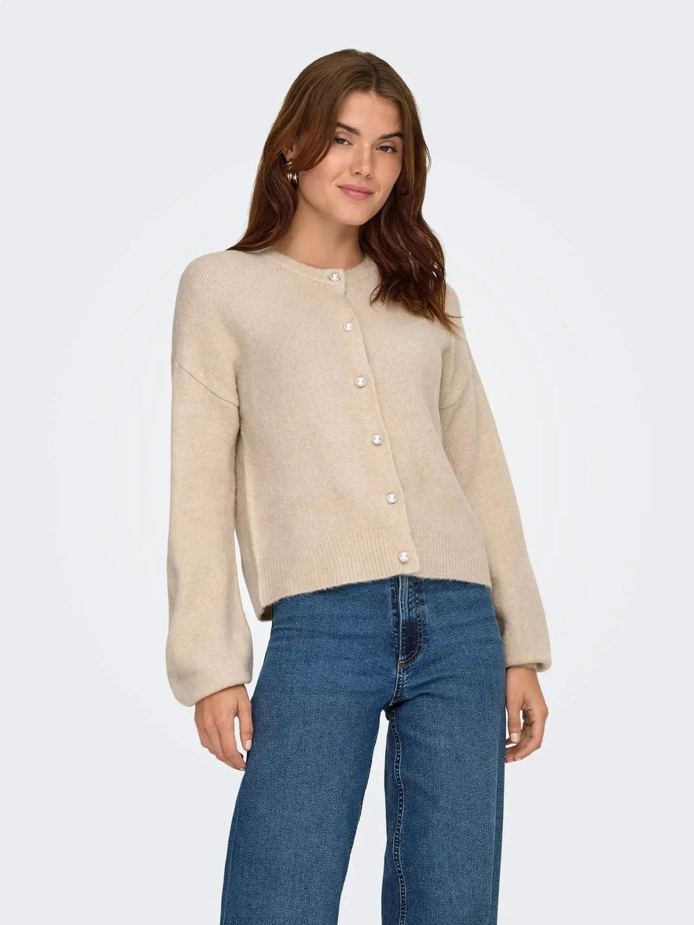 Only - Onlisabella L/S Cardigan Knt - 4901813 Pumice Stone Melange Cardigans