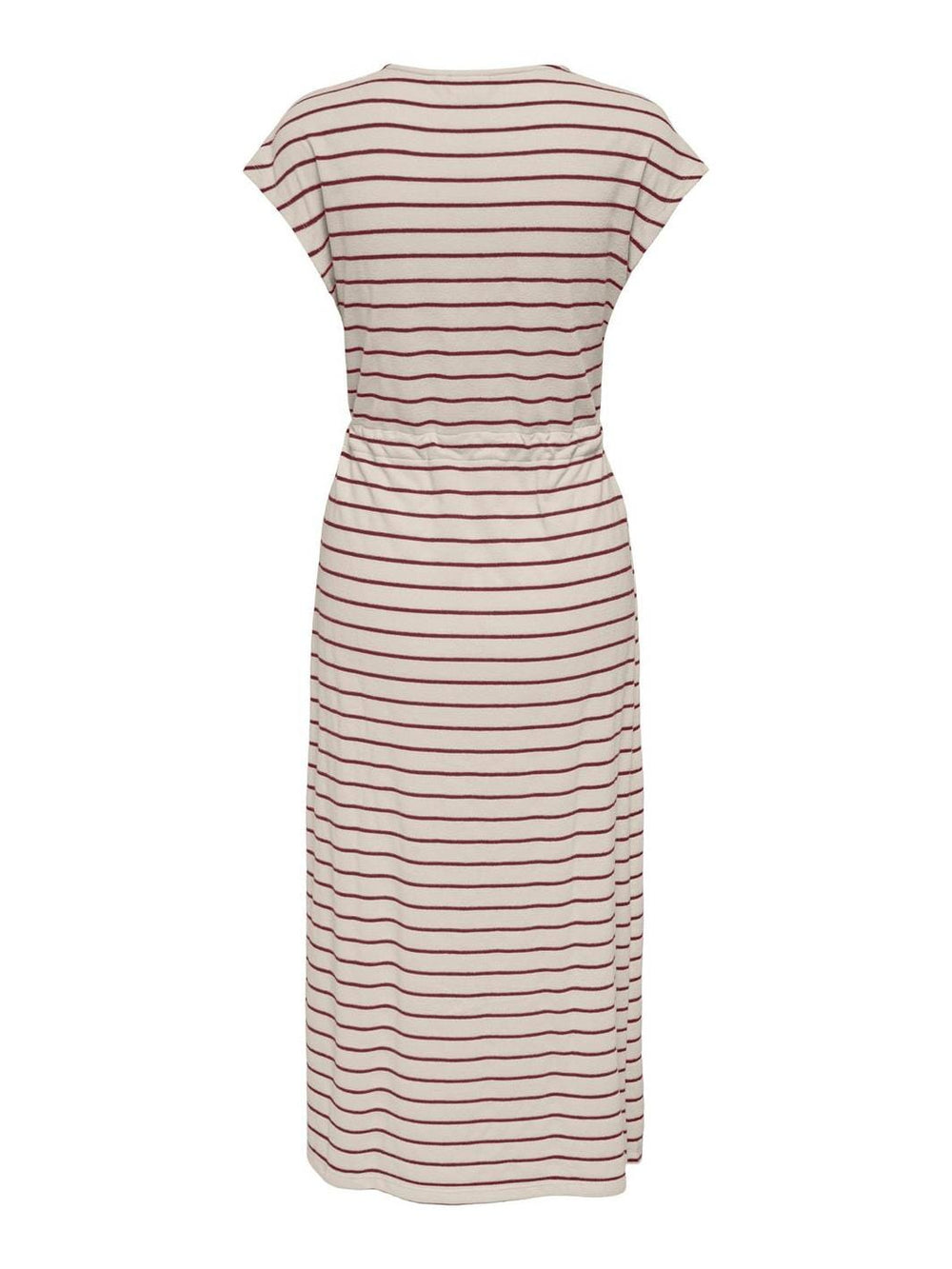 Only - Onljana S/S O-Neck Dress Swt - 4832805 Cloud Dancer Ruby Wine