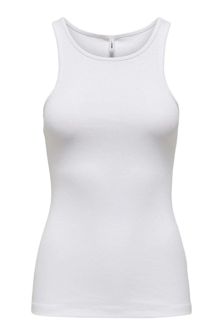 Only - Onlkenya Rib Tank Top - 3662138 White Toppe