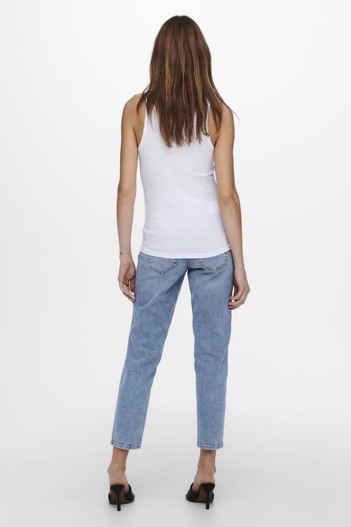 Only - Onlkenya Rib Tank Top - 3662138 White Toppe