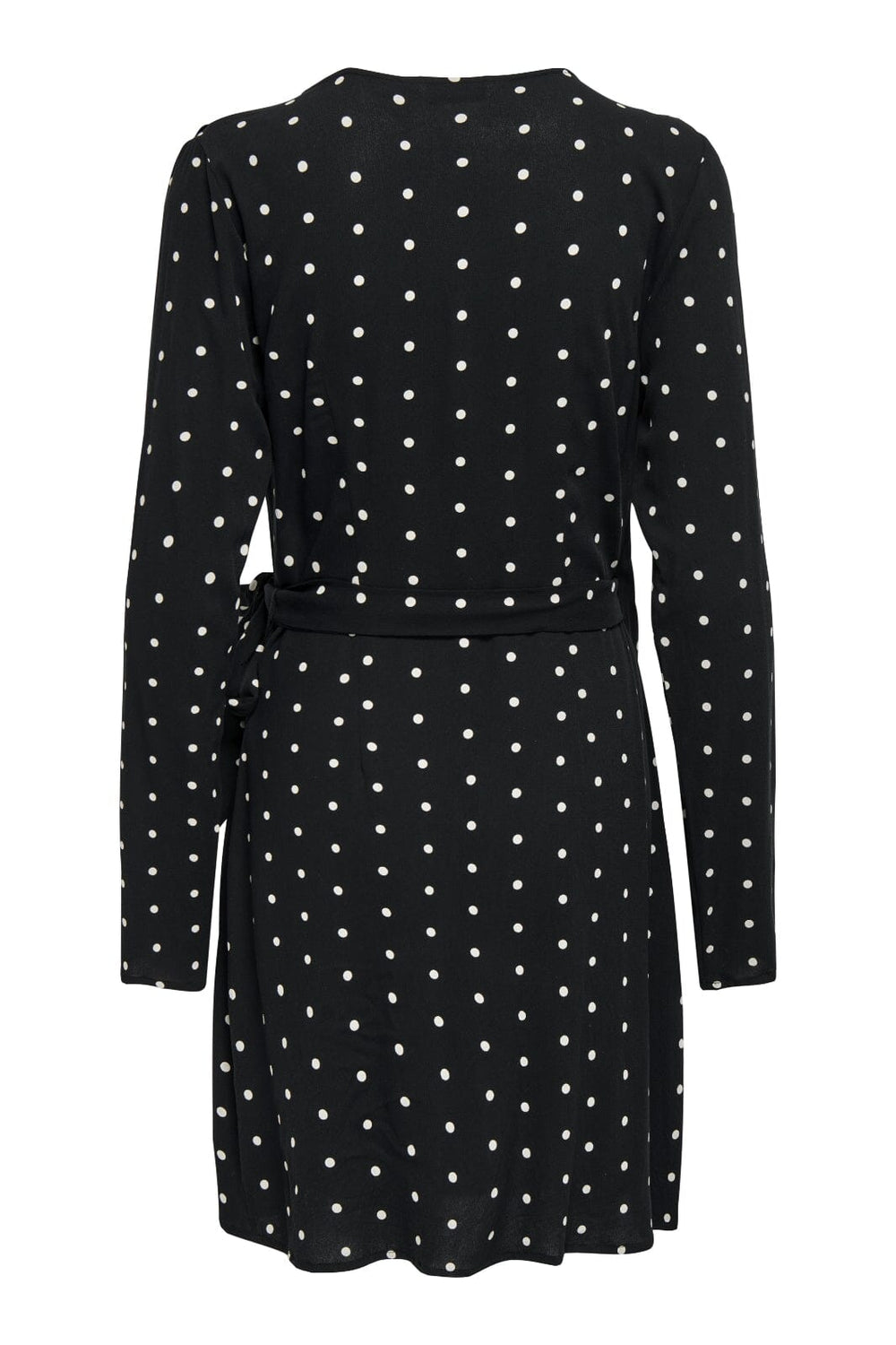 Only - Onlkeshav L/S V-Neck Wrap Dress - 4959209 Black Dots Kjoler