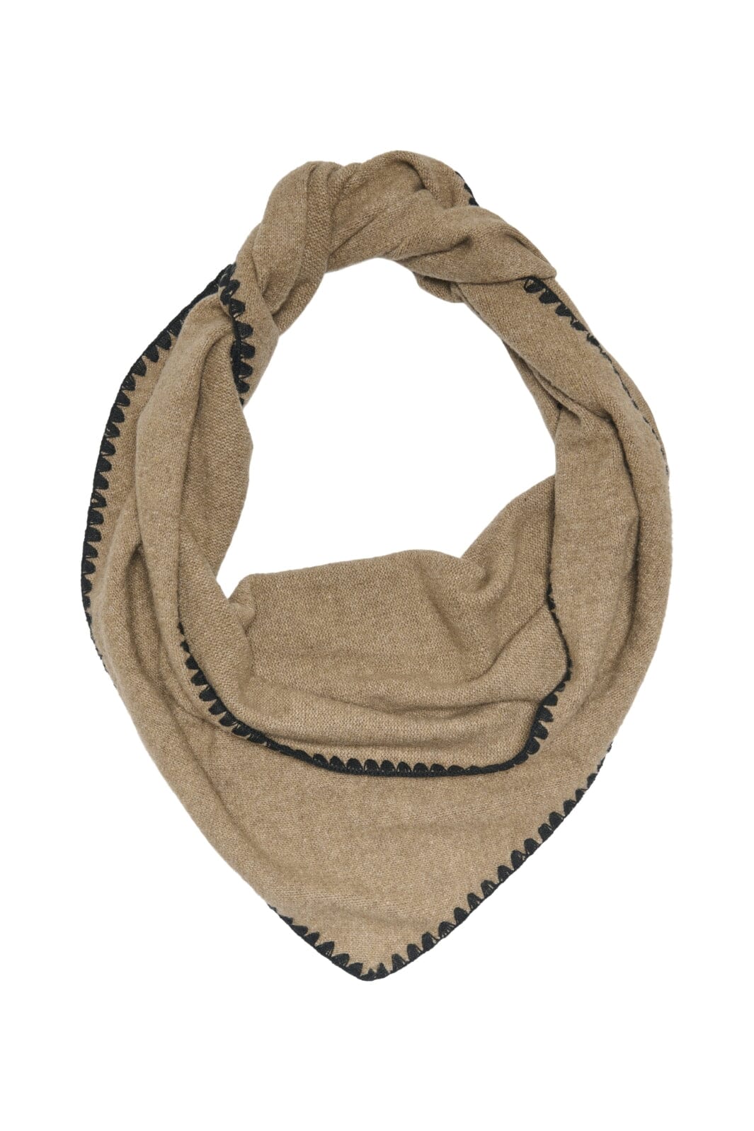 Only - Onllea Life Embroidery Scarf Acc - 4698396 Caribou Black Embroidery Edge Tørklæder