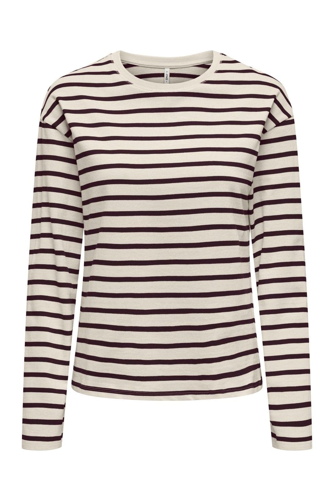 Only - Onlnew Soph Life L/S O-Neck Top Box - 4935411 Birch Winetasting