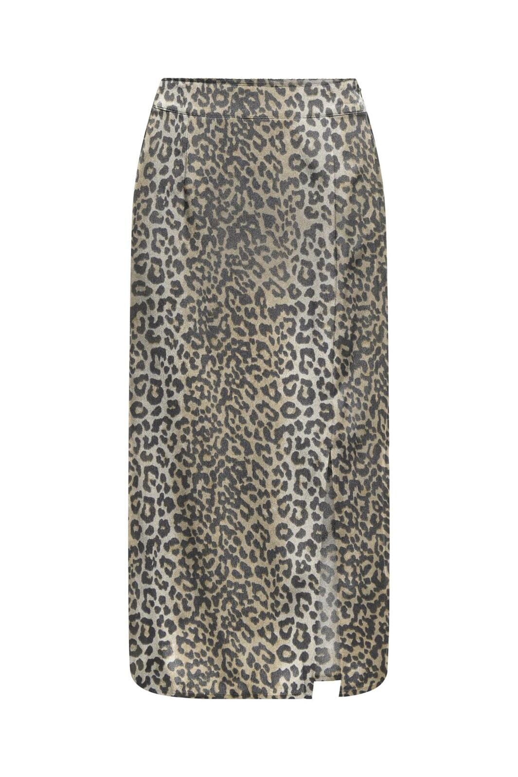 Only - Onlnova Life Elite Lamar Slit Skirt - 4746301 Timber Wolf 631 Wildlife