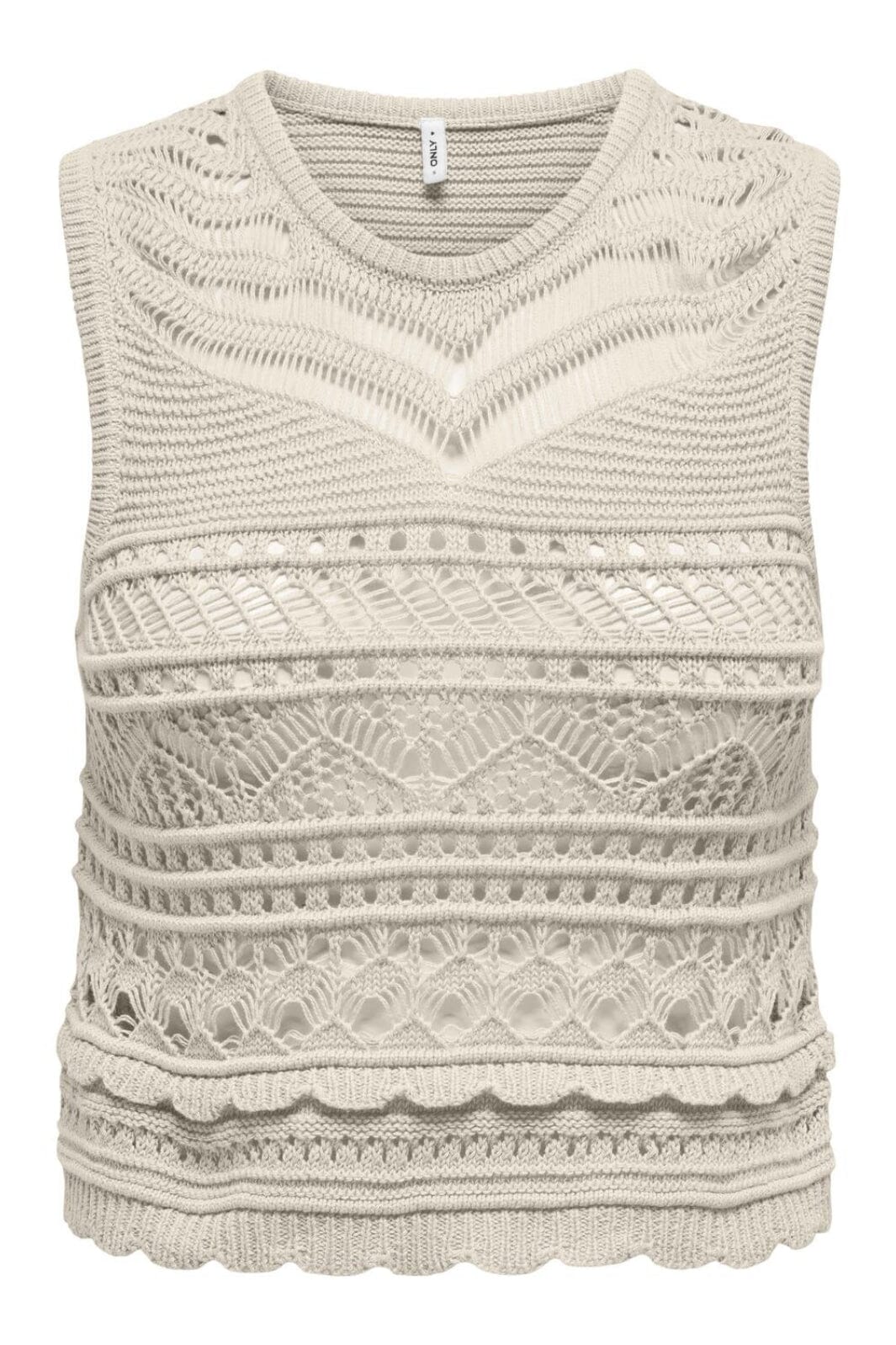 Only - Onlpaula Sl O-Neck Top Knt - 4795365 Birch Toppe