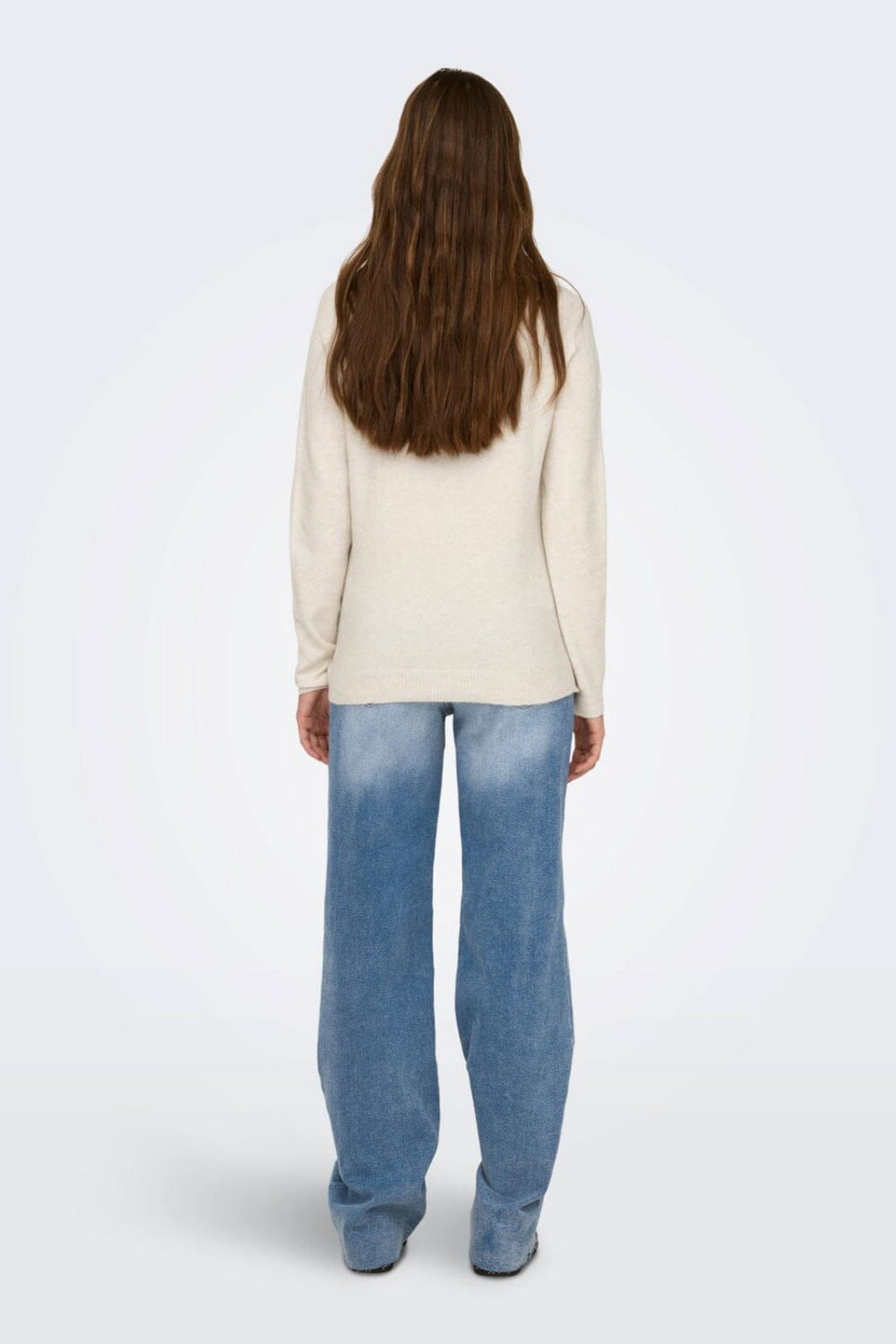 Only - Onlrica Life L/S Pullover Knt - 3730710 Birch W. Melange Strikbluser
