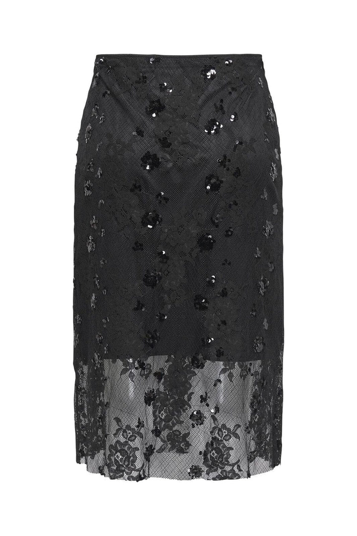 Only - Onlsinna Lace Skirt Xt - 4838760 Black
