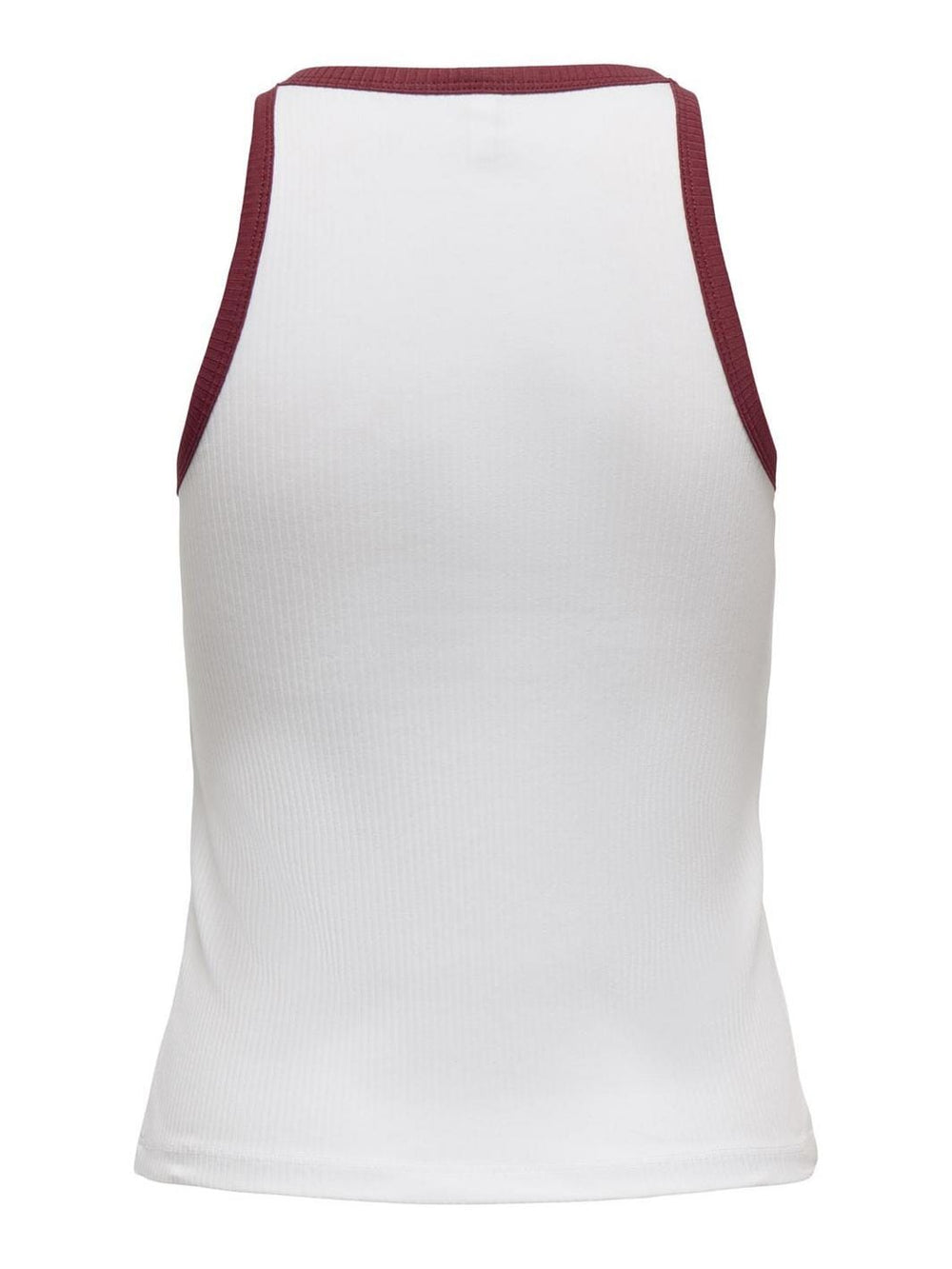 Only - Onlvela Life S/L Top - 4787535 Bright White Ruby Wine Binding