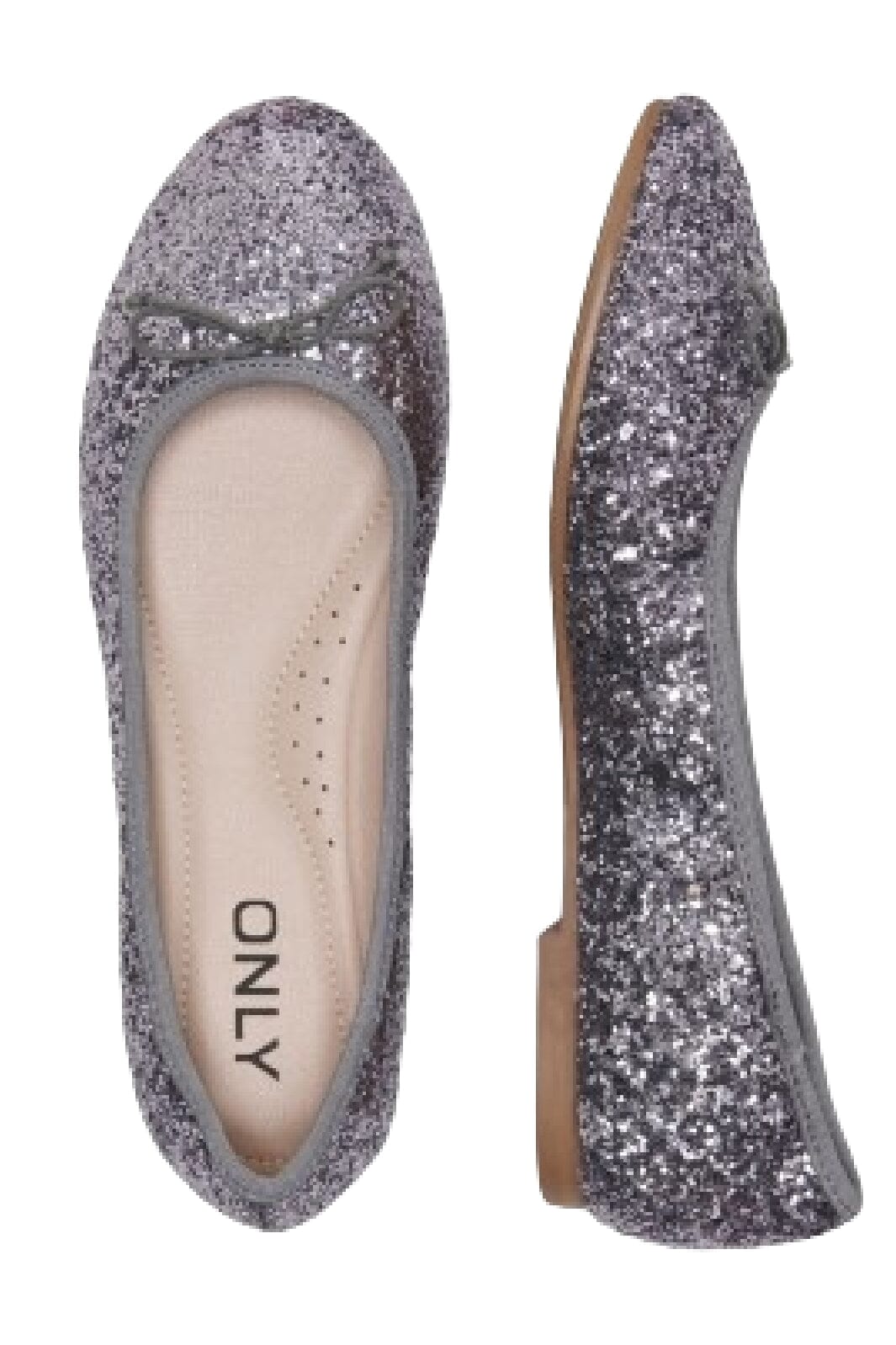 Only Shoes - Onlfranka Glitter Ballerina - 4565802 Silver Ballerinaer