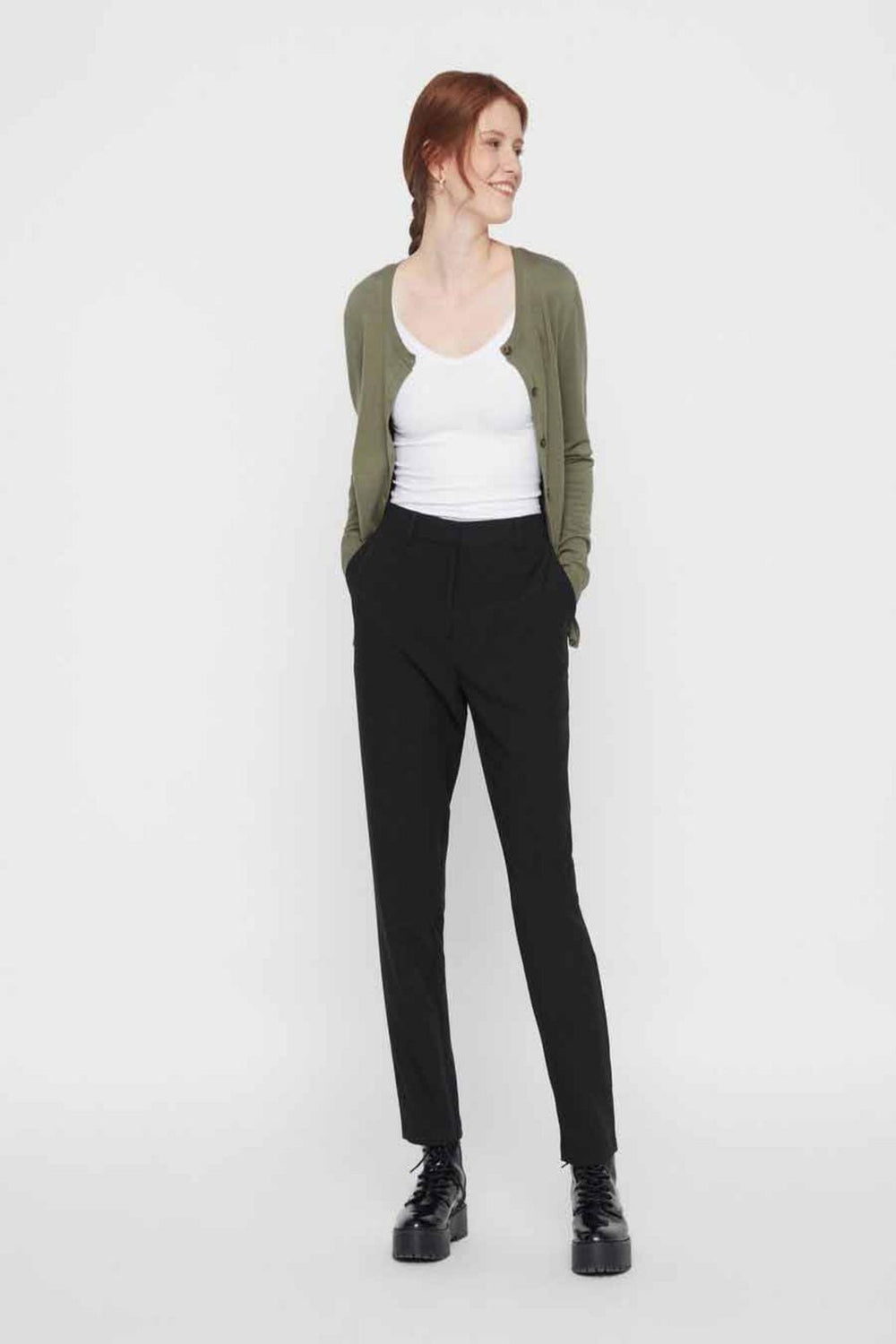 PIECES - Boss Ankel Pants - Black Bukser