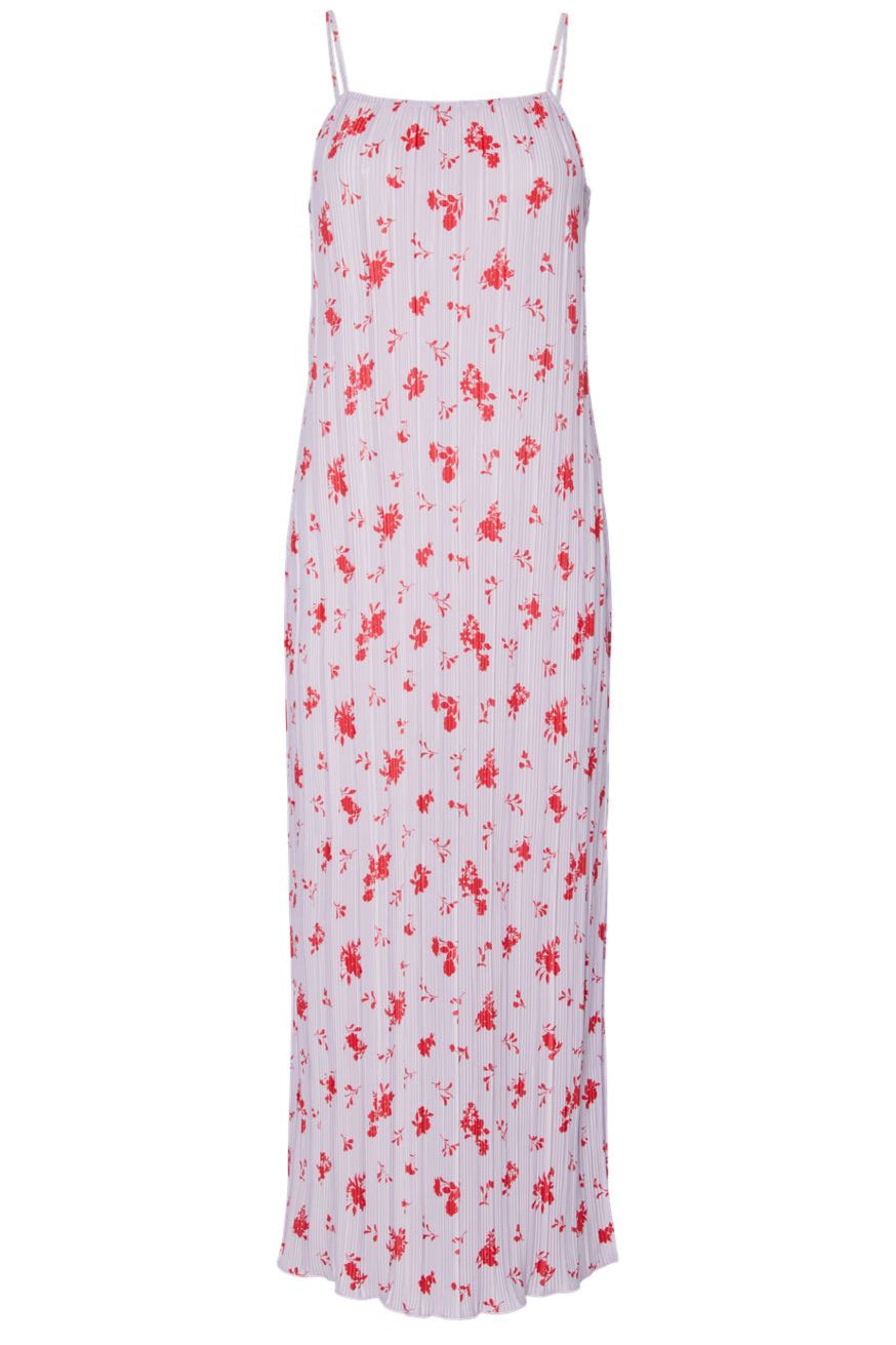 Pieces - Pcamber Sl Maxi Slip Dress Kca - 4883677 Lavender Fog Red Flowers