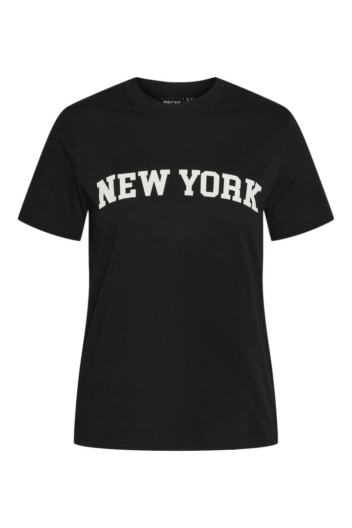 Pieces - Pcaya Ss Tee Mm - 4523984 Black Bright White New York