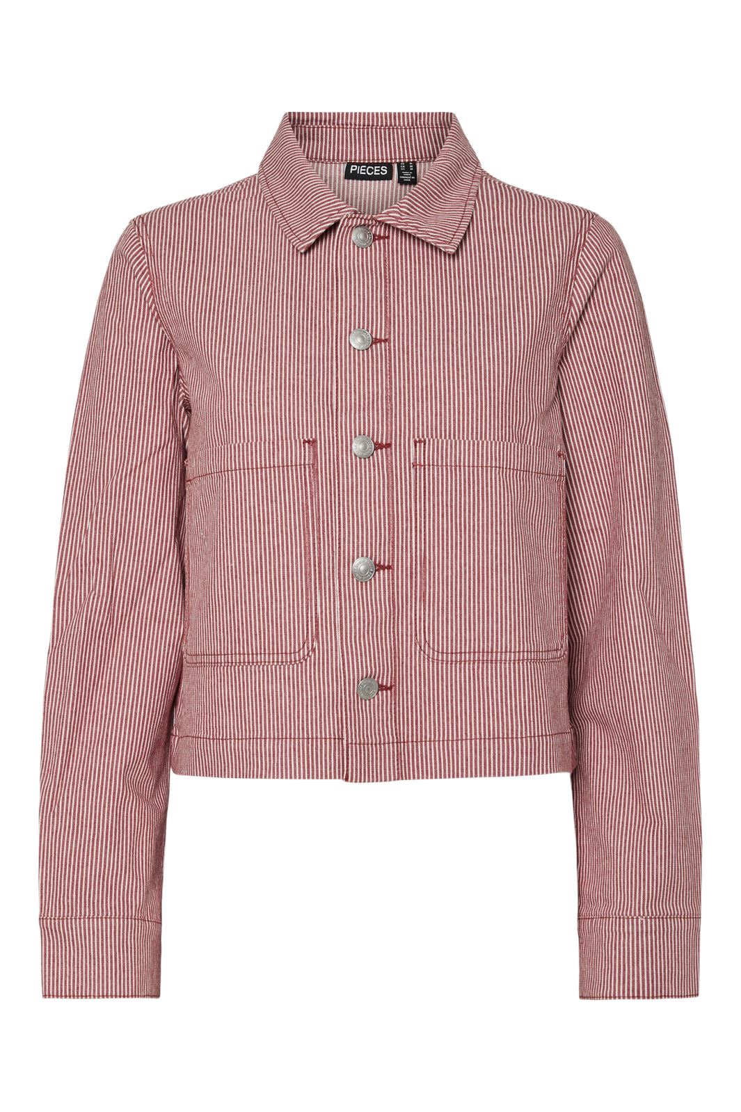 Pieces - Pcbillo Denim Jacket - 4746454 Chili Oil Cloud Dancer